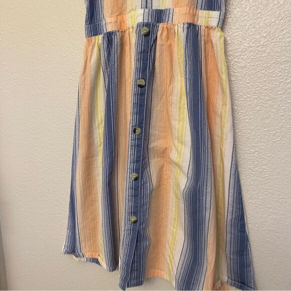 Jessica Simpson Girls Midi maxi button front Dress Stripe boho smocked cotton 12 - Picture 3 of 12